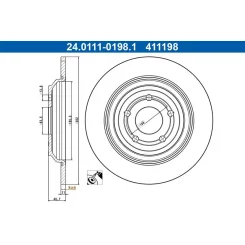 Féktárcsa Ford T. Focus/Kuga 1,0-2,5 18- - ATE (24.0111-0198.1)