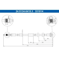 Fékcső Ford P. Kuga/Transit 1,0-2,5 13- Bal/Jobb - ATE (24.5134-0415.3)