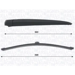 Törlőkarkészlet, Szélvédő Tisztítás 320Mm Db Klasa A 03.18- Hátsó - MAGNETI MARELLI (WRQ0460)
