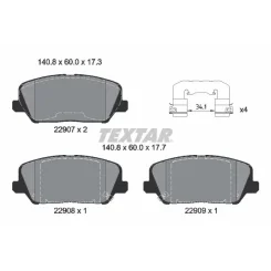 Fékbetétkészlet, Tárcsafék Kia P. Cee'd/Pro Cee'd 1,0 T-Gdi 15-18 - TEXTAR (2290701)
