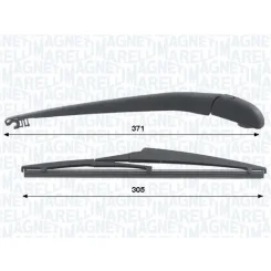 Törlőkarkészlet, Szélvédő Tisztítás 305Mm Toyota Auris 10.06-12.12 Hátsó - MAGNETI MARELLI (WRQ0432)