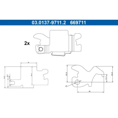 Utánállító Készlet, Dobfék Vw Crafter/Grand California 2,0 Tdi 4Motion 16- - ATE (03.0137-9711.2)