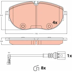 Fékbetétkészlet, Tárcsafék Vw P. California/Multivan/T6 2,0 Tsi/Tdi 15-20 - TRW (GDB2486)