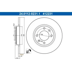 Féktárcsa Opel T. Corsa-E/Mokka-E 19- - ATE (24.0112-0231.1)
