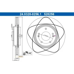Féktárcsa Hyundai P. Ix35/I40/Tuscon/Sonata 1,6-3,3 04-19 Power Disc - ATE (24.0328-0256.1)