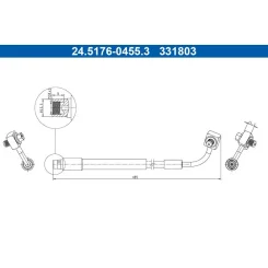 Fékcső Opel T. Mokka 1,4-1,8 12- Bal - ATE (24.5176-0455.3)