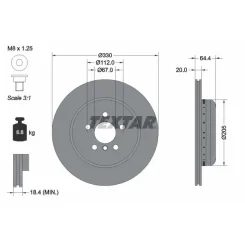 Féktárcsa Bmw T. 2/3/4/5/6/7/X3/X4/X5/Z4 1,6-3,0 16- Jobb - TEXTAR (92305125)