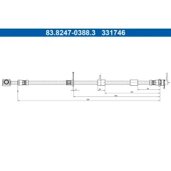 Fékcső Ford P. Puma/Tourneo/Transit 1,0-1,5 19- Bal - ATE (83.8247-0388.3)