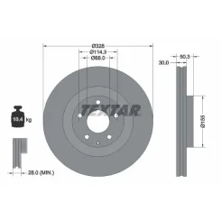 Féktárcsa Mazda P. Cx-60 3,3 E-Skyactiv-D Mhev 22- - TEXTAR (92352303)