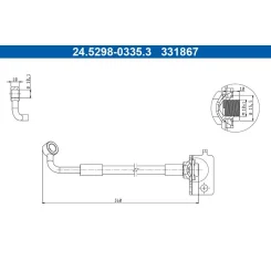 Fékcső Hyundai P. I10 1,0-1,2 13-19 Jobb - ATE (24.5298-0335.3)