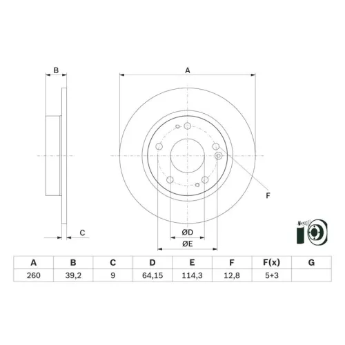 Féktárcsa - BOSCH (0986479G17)