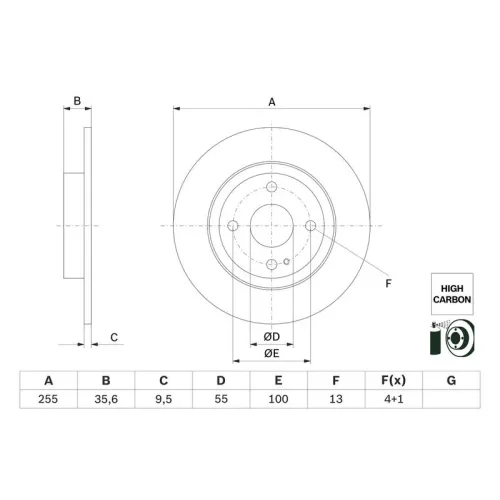 Féktárcsa - BOSCH (0986479G72)