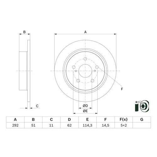 Féktárcsa - BOSCH (0986479H27)