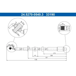 Fékcső Citroen P. Ami/C4 Electric/1,2 Hybrid/1,5 Bluehdi 20- Bal - ATE (24.5270-0540.3)