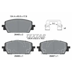 Fékbetétkészlet, Tárcsafék Hyundai P. Santa Fe 1,6-2,5 20- - TEXTAR (2646501)
