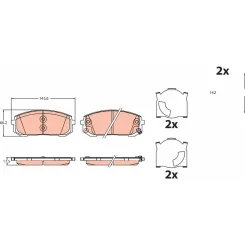 Fékbetétkészlet, Tárcsafék Hyundai P. Sonata 2,0-2,5 20- - TRW (GDB2492)