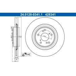 Féktárcsa Honda P. Cr-V 1,5-2,4 17- - ATE (24.0128-0341.1)