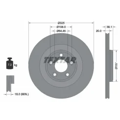 Féktárcsa Jaguar T. F-Type 2,0-5,0 12- - TEXTAR (92319905)