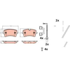 Fékbetétkészlet, Tárcsafék Porsche T. Macan 2,0-3,0 18- - TRW (GDB2464)