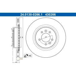 Féktárcsa Land Rover P. Discovery/Range Rover 2,0-5,0 4X4 12- - ATE (24.0130-0266.1)