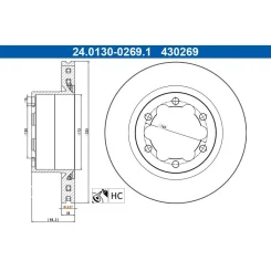 Féktárcsa Vw T. Crafter/Grand California 2,0 Tdi 16- - ATE (24.0130-0269.1)