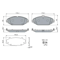 Fékbetétkészlet, Tárcsafék Db P. W205/W213/C238 1,6-2,2 14- - BOSCH (0986460129)