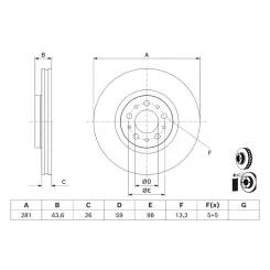 Féktárcsa Fiat P. Tipo 1,0-1,6 20- - BOSCH (0986479J45)