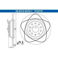 Féktárcsa Vw T. Golf/Passat/Tiguan 1,2-2,0 12- Power Disc - ATE (24.0312-0210.1)