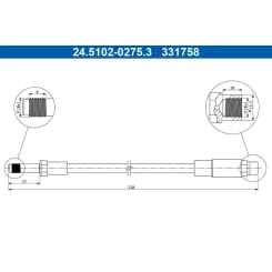 Fékcső Bmw T. 5 (E39) 95-04 Bal/Jobb - ATE (24.5102-0275.3)
