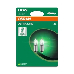 Izzó Ultra Life H6W 12V/6W Bax9S (Halogenowa) 2Szt. Blister (Eko) - ams-OSRAM (OSR64132ULT-2BL)