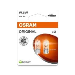 Izzó, Villogó W3W 12V/3W W2,1X9,5D (Teljesen Üveg) 2Szt. Blister (Eko) - ams-OSRAM (OSR2821-2BL)