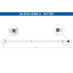 Fékcső Vw P. Lt 28-35/28-46 2,3-2,8 Tdi 96-06 Bal/Jobb - ATE (24.5101-0363.3)