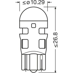 Izzó, Távfényszóró Sl W5W Czerwona Led (Brak Ece) 2Szt. Blister (Eko) - ams-OSRAM (OSR2825DRP-2BL)