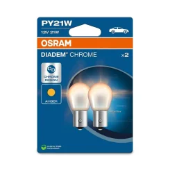 Izzó Diadem Chrome Py21W 12V/21W Bau15S ( Foglalat Met.) 2Szt. Blister (Eko) - ams-OSRAM (OSR7507DC-2BL)
