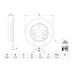 Féktárcsa Renault T. Captur/Megane 1,0-1,6/1,5-1,8 Dci 15- - BOSCH (0986479H61)