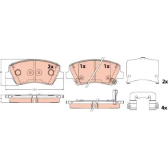 Fékbetétkészlet, Tárcsafék Hyundai P. Elantra/Veloster 1,6-1,8 11- - TRW (GDB2510)