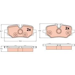 Fékbetétkészlet, Tárcsafék Bmw T. 2/X1/X2 1,5-2,0 22- - TRW (GDB2573)