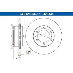 Féktárcsa Toyota P. Hilux 2,4-3,0 D-4D 4Wd 04- - ATE (24.0128-0335.1)