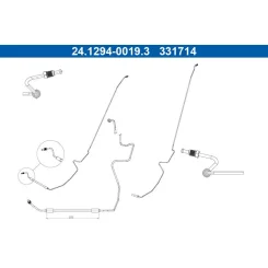 Fékcső Renault T. Megane 1,4-2,0 16V 02-08 Bal - ATE (24.1294-0019.3)