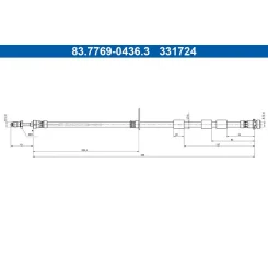 Fékcső Ford P. Ecosport 1,0-2,0 14- Bal - ATE (83.7769-0436.3)