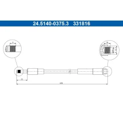 Fékcső Db T. C117/X117/W176/W246/X156 1,5-2,2 D 11-19 Bal/Jobb - ATE (24.5140-0375.3)
