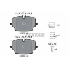 Fékbetétkészlet, Tárcsafék Bmw P. 1/2/X1 1,5-2,0 21- - TEXTAR (2070701)