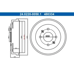 Fékdob Opel T. Karl 1,0 15-19 Csapágy Nélkül - ATE (24.0220-0050.1)