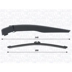 Törlőkarkészlet, Szélvédő Tisztítás 285Mm Ford Mondeo V 02.15- Hátsó - MAGNETI MARELLI (WRQ0438)