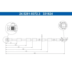 Fékcső Ford P. B-Max 1,0-1,6 12- Jobb - ATE (24.5281-0372.3)