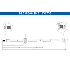 Fékcső Ford T. Focus 11- Bal/Jobb - ATE (24.5105-0419.3)