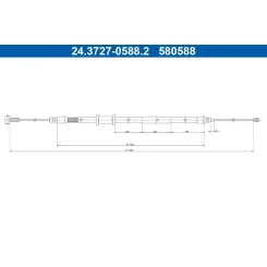 Huzal, Rögzítőfék Fiat Ducato T. 2,0-3,0 D 06- Bal/Jobb - ATE (24.3727-0588.2)