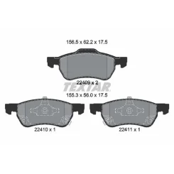 Fékbetétkészlet, Tárcsafék Mg P. Zs Suv 1,0/1,5 Vti 17- - TEXTAR (2240901)