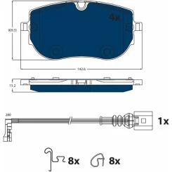 Fékbetétkészlet, Tárcsafék Skoda P. Enyaq 21-22 Electric Blue - TRW (GDB2548BTE)