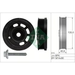 Szíjtárcsa, Főtengely Vw 1,0Tsi (Kit) - Schaeffler INA (544017220)